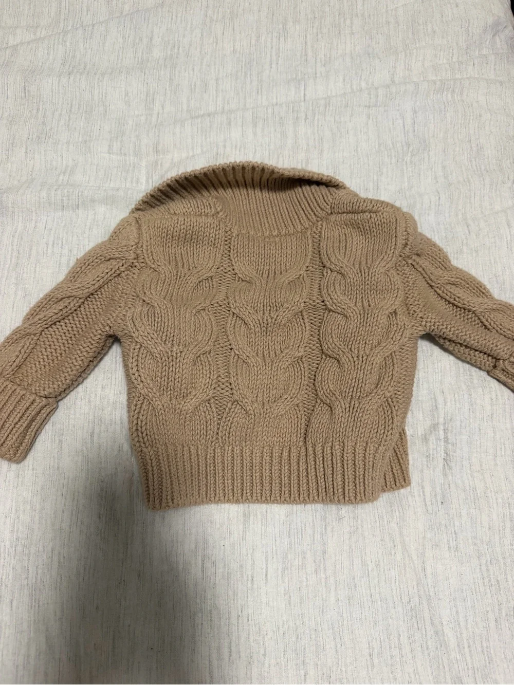 Banana Republic Baby Shawl Collar Cable Knit Cardigan - Beige 12-18 Months
